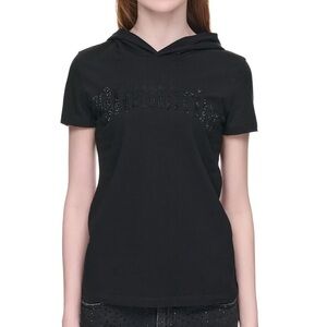 Blumarine Black Graphic Women's Hoodie T-Shirt